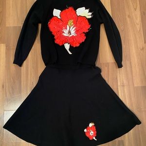 Knitted sweater+skirt